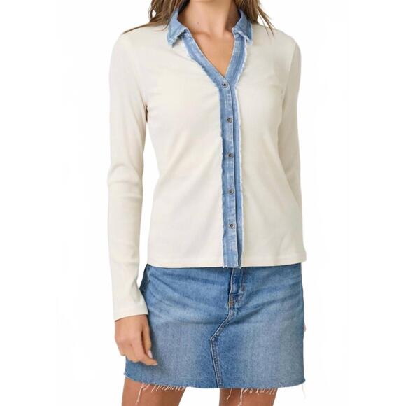 Mystree | Tops | New Mystree Washed Rib Thermal Button Down Top In ...